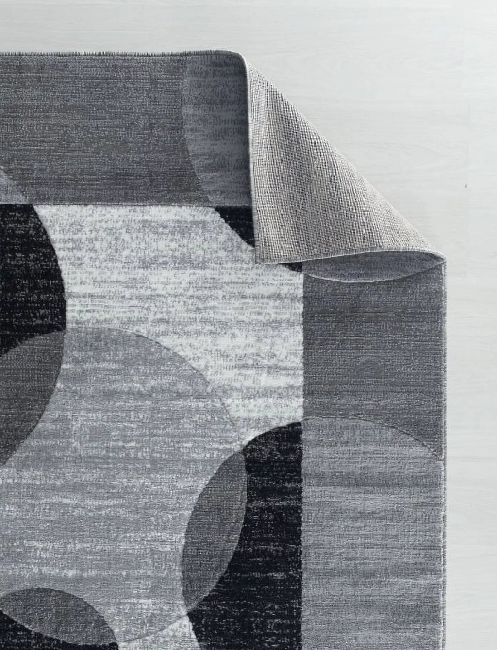 Grey Black White Abstract Area Rug I802539