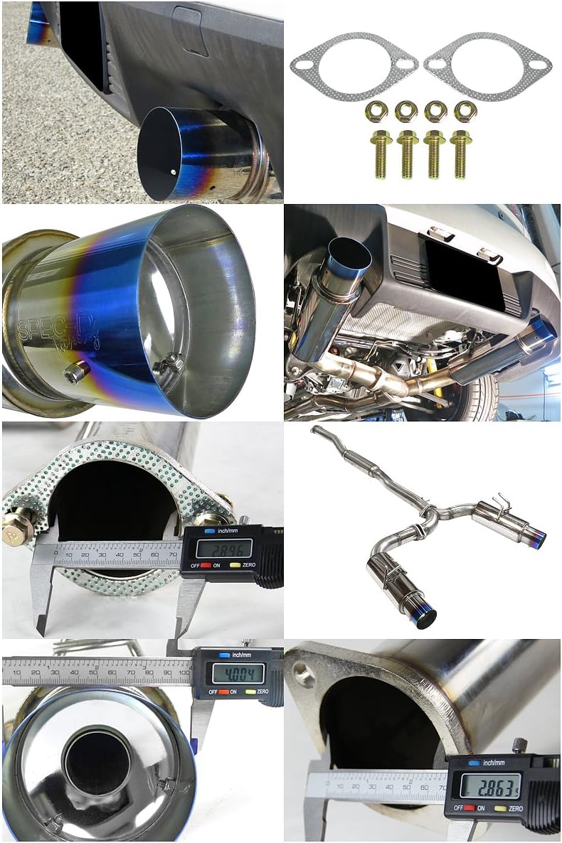 Dual Catback Exhaust System Titanium Tip V330