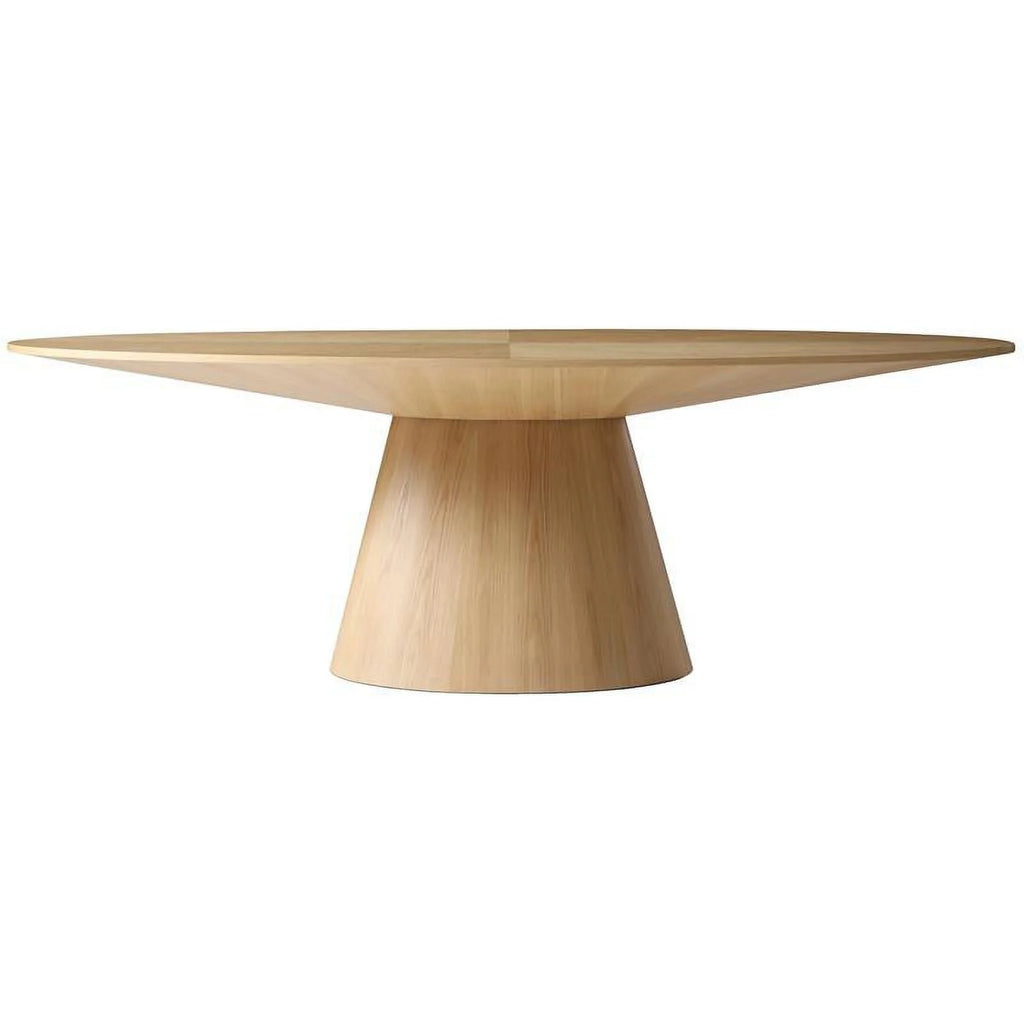 Oval Top Wood Veneer Dining Table in White Oak Z781