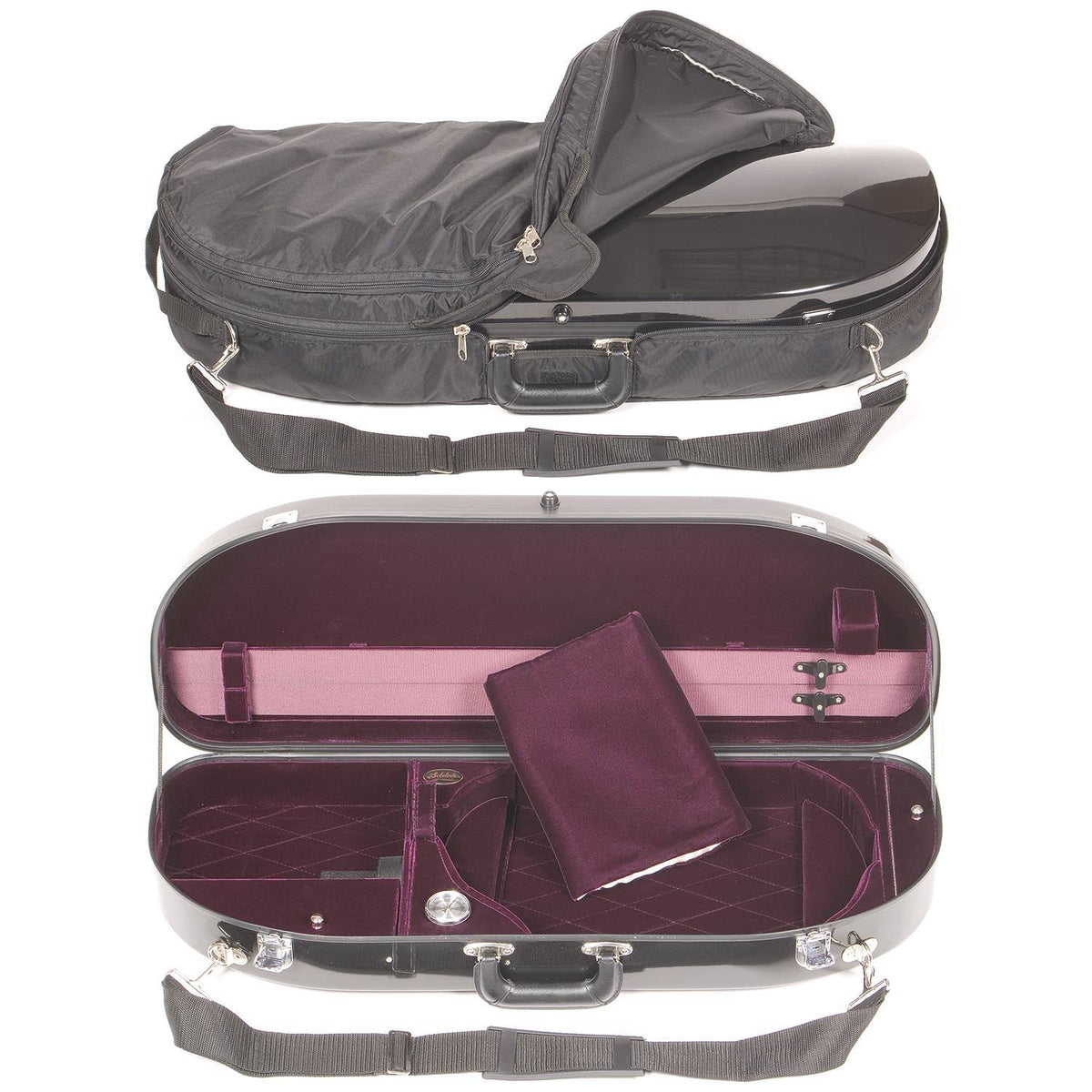 Black Fiberglass Viola Case L681147