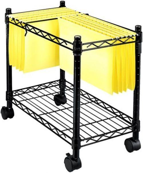 Black Mobile File Cart W7490