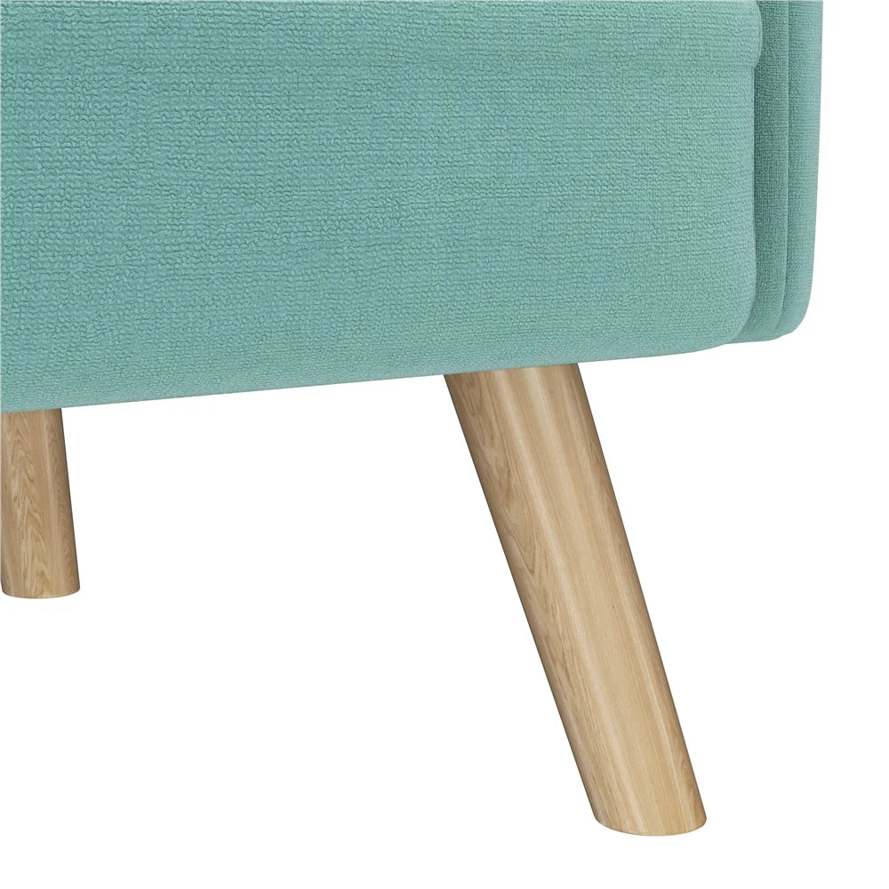 Aquamarine Fabric Loveseat Sofa with Lumbar Pillows S727743