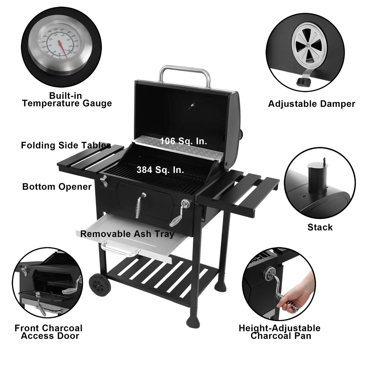 24-inch Charcoal BBQ Grill C19109