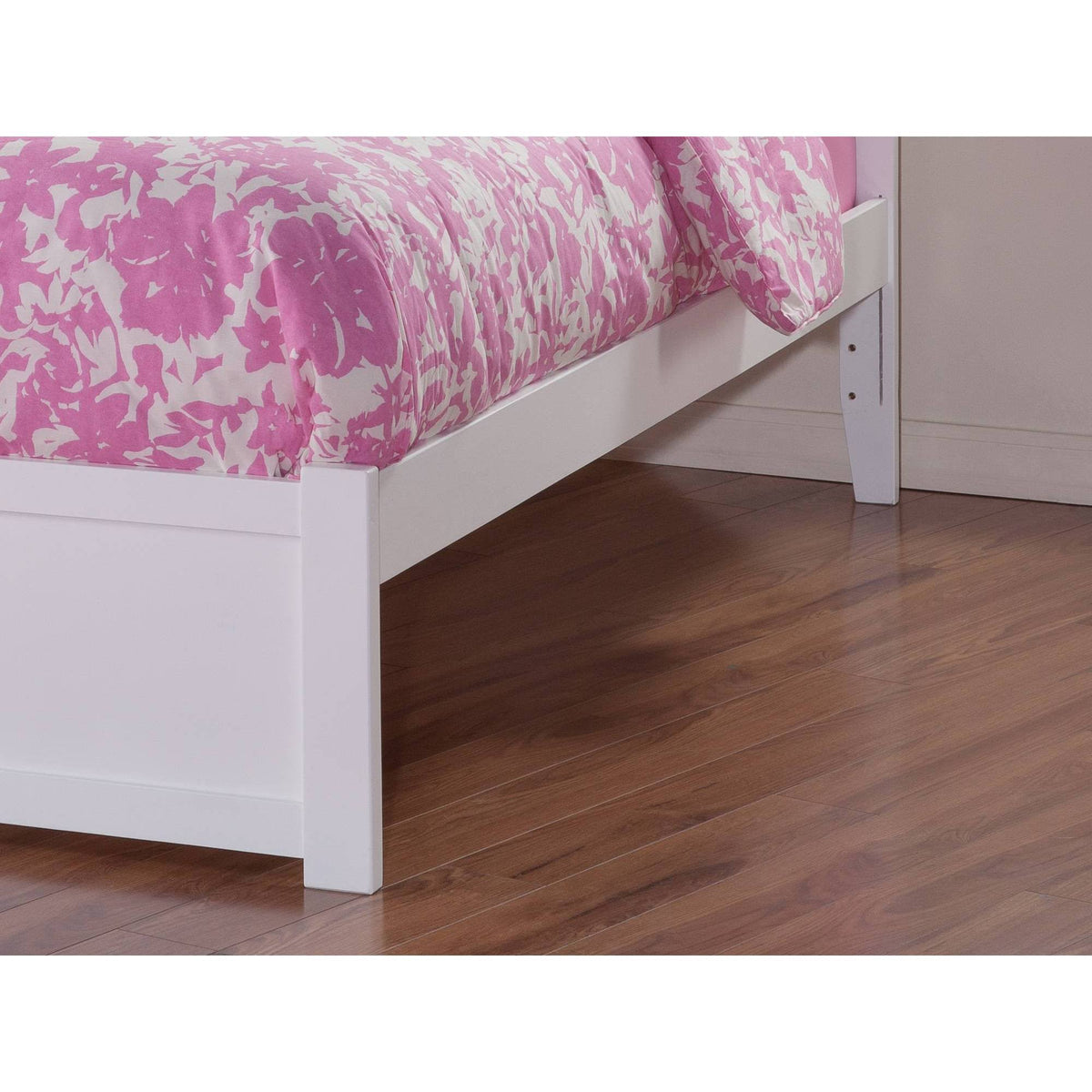 White Twin XL Foot Board with 2 Drawers M636