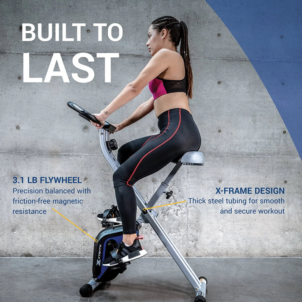 Compact Folding Stationary Bike with Padded Seat S68888