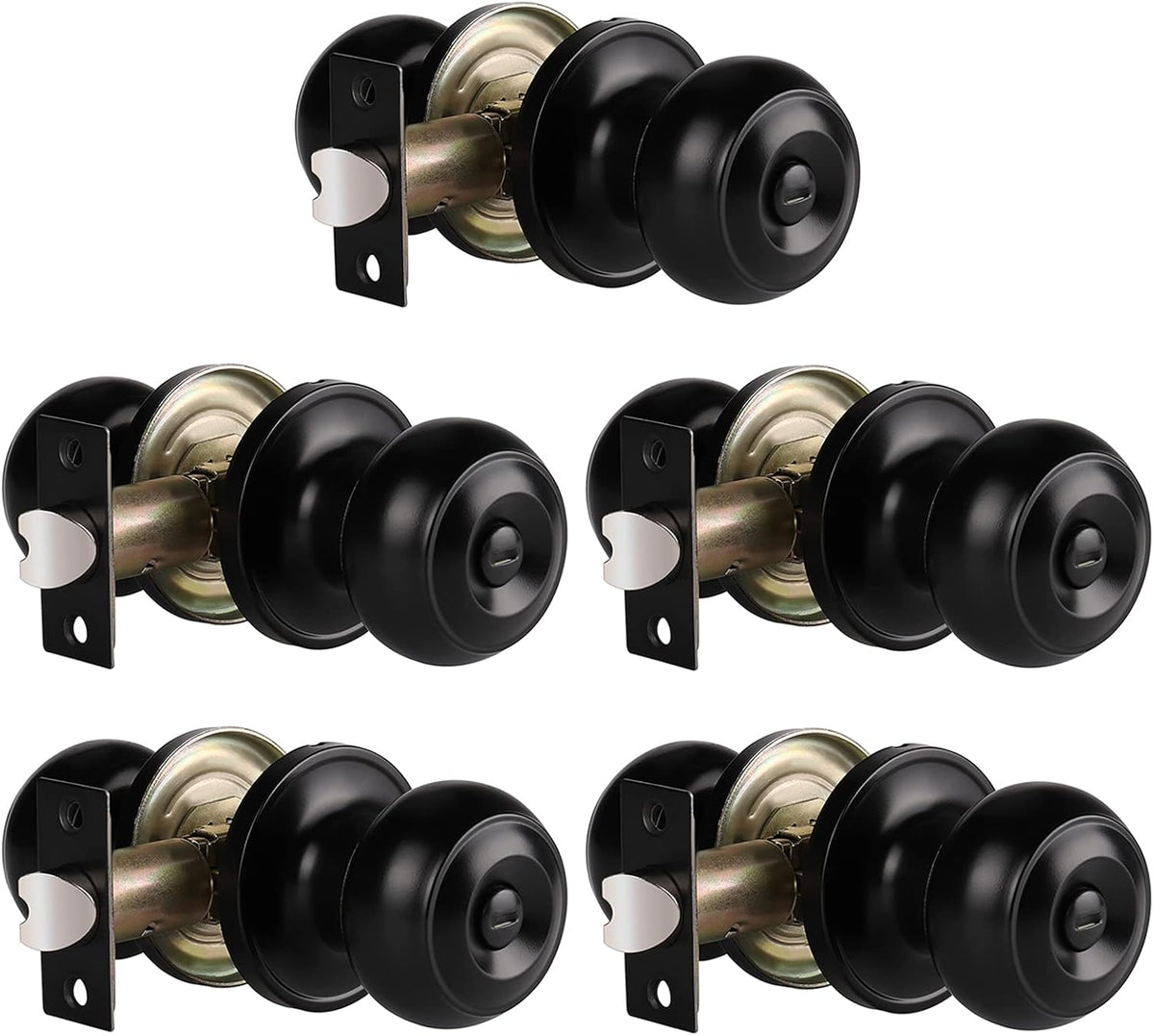 6 Pack Keyless Privacy Door Knobs in Oil Rubbed Bronze S881