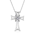 Sterling Silver Diamond Accent Cross Necklace C430251