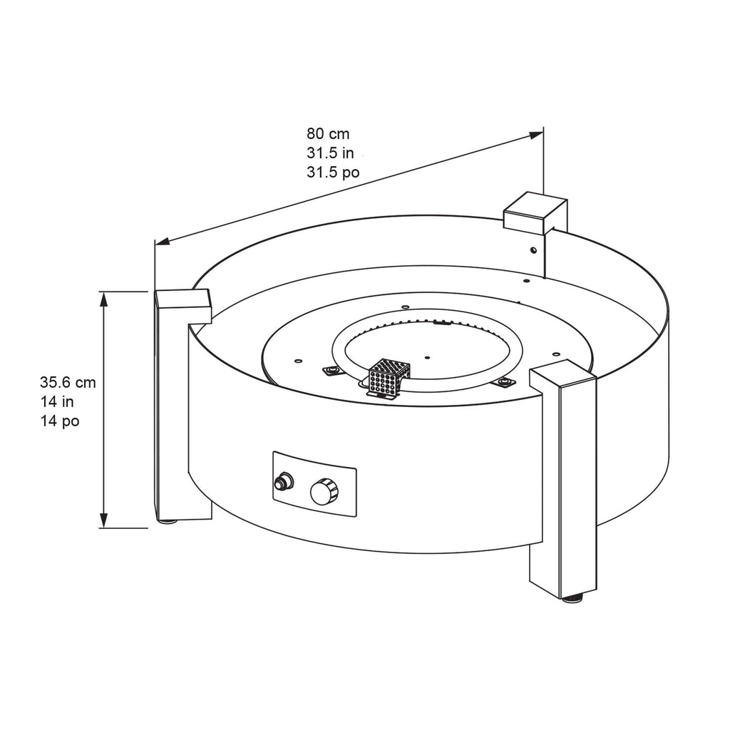 Dark Charcoal Round Fire Pit Y54808