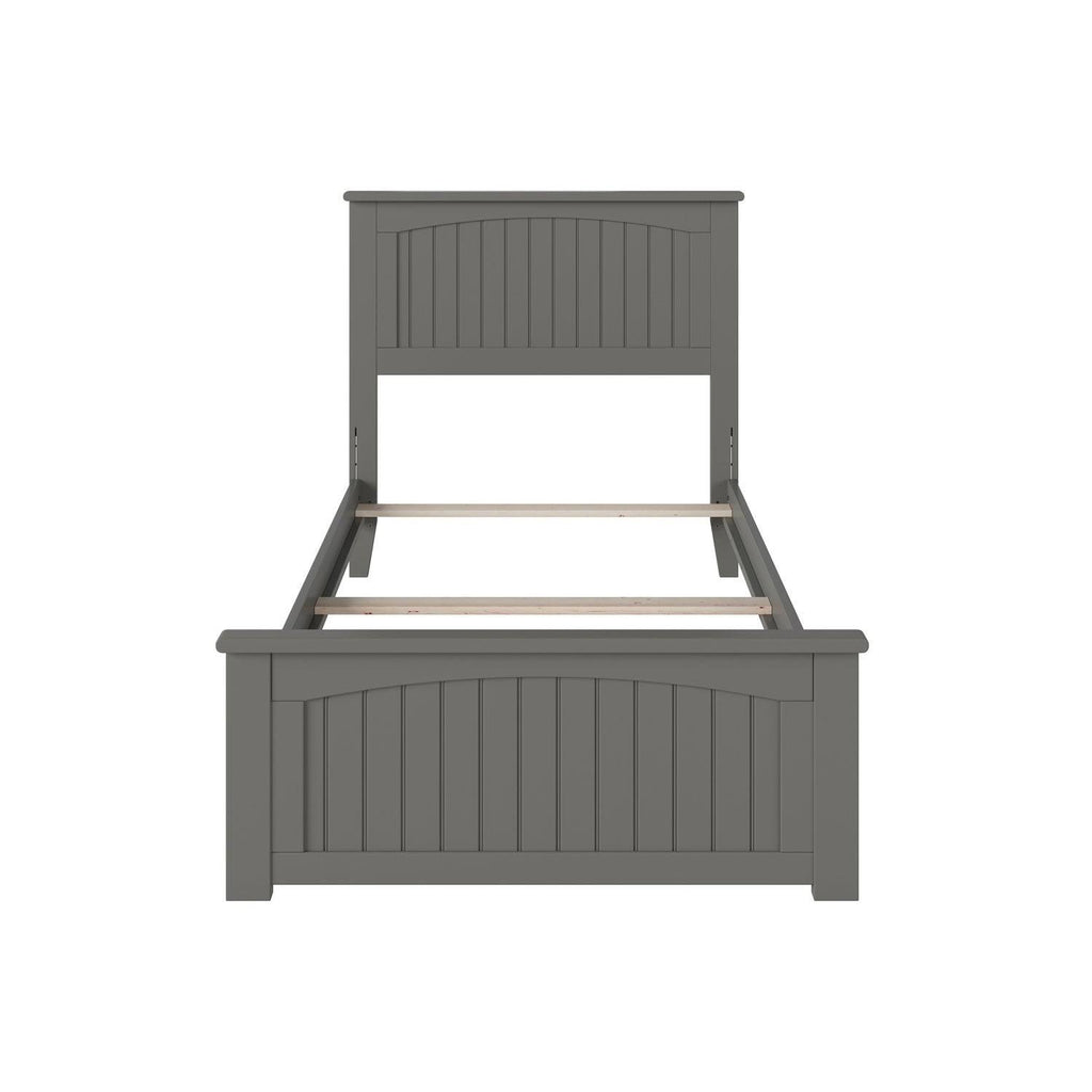 Twin XL Traditional Bed with Foot Board in Grey H594