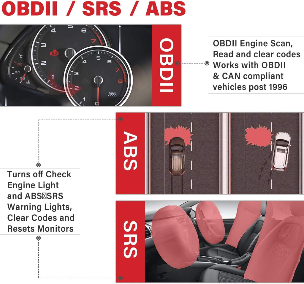 OBD2 Scanner ABS/SRS Diagnostic Scan Tool H324