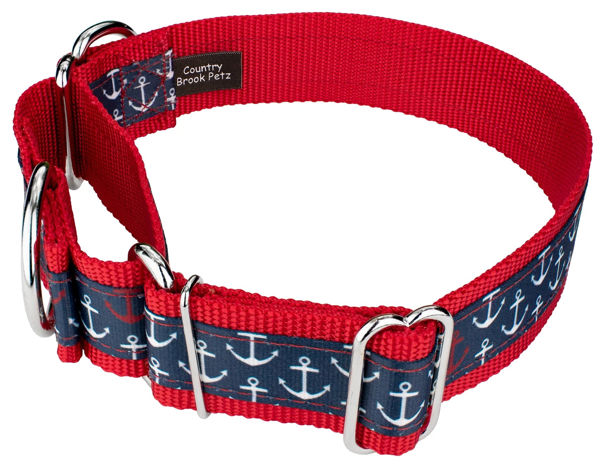 Nylon Martingale Adjustable Dog Collar, 1 1/2 inch, Large N4330