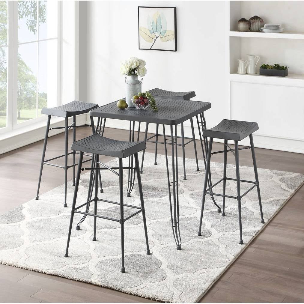 5 Piece Gray Pub Set F284561