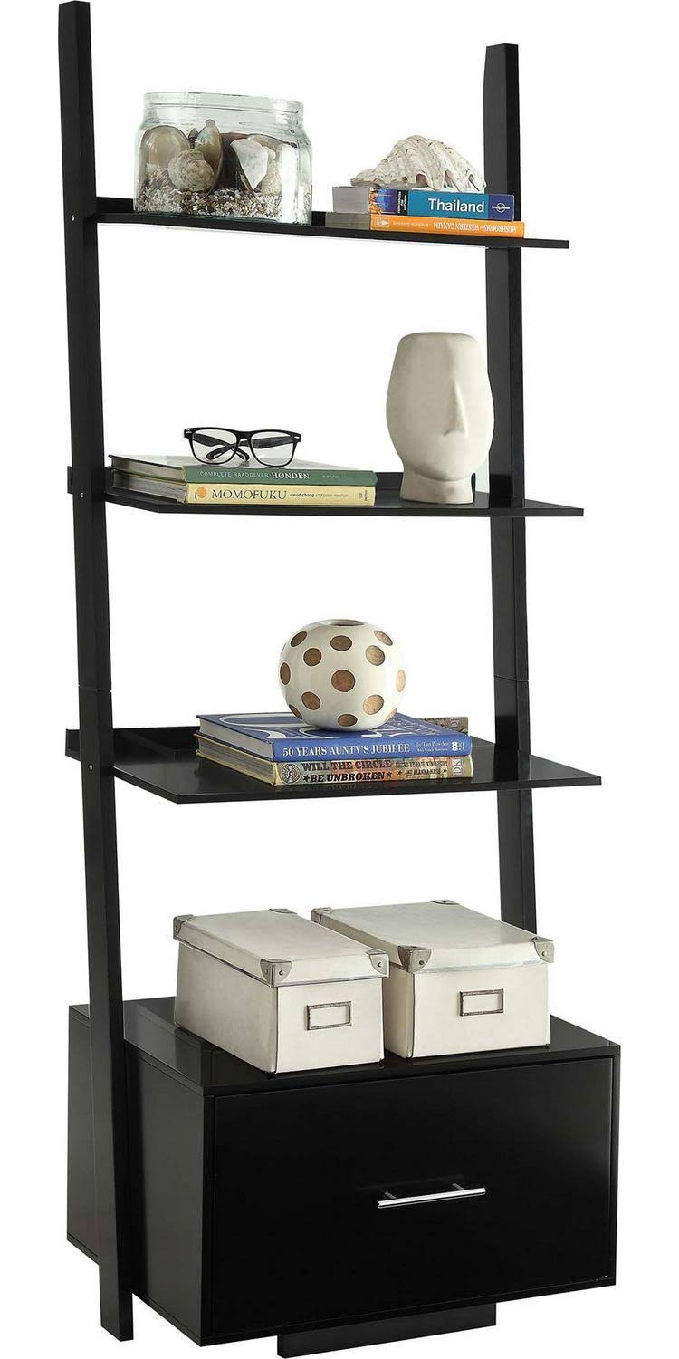 Ladder Bookcase with File Drawer K40751
