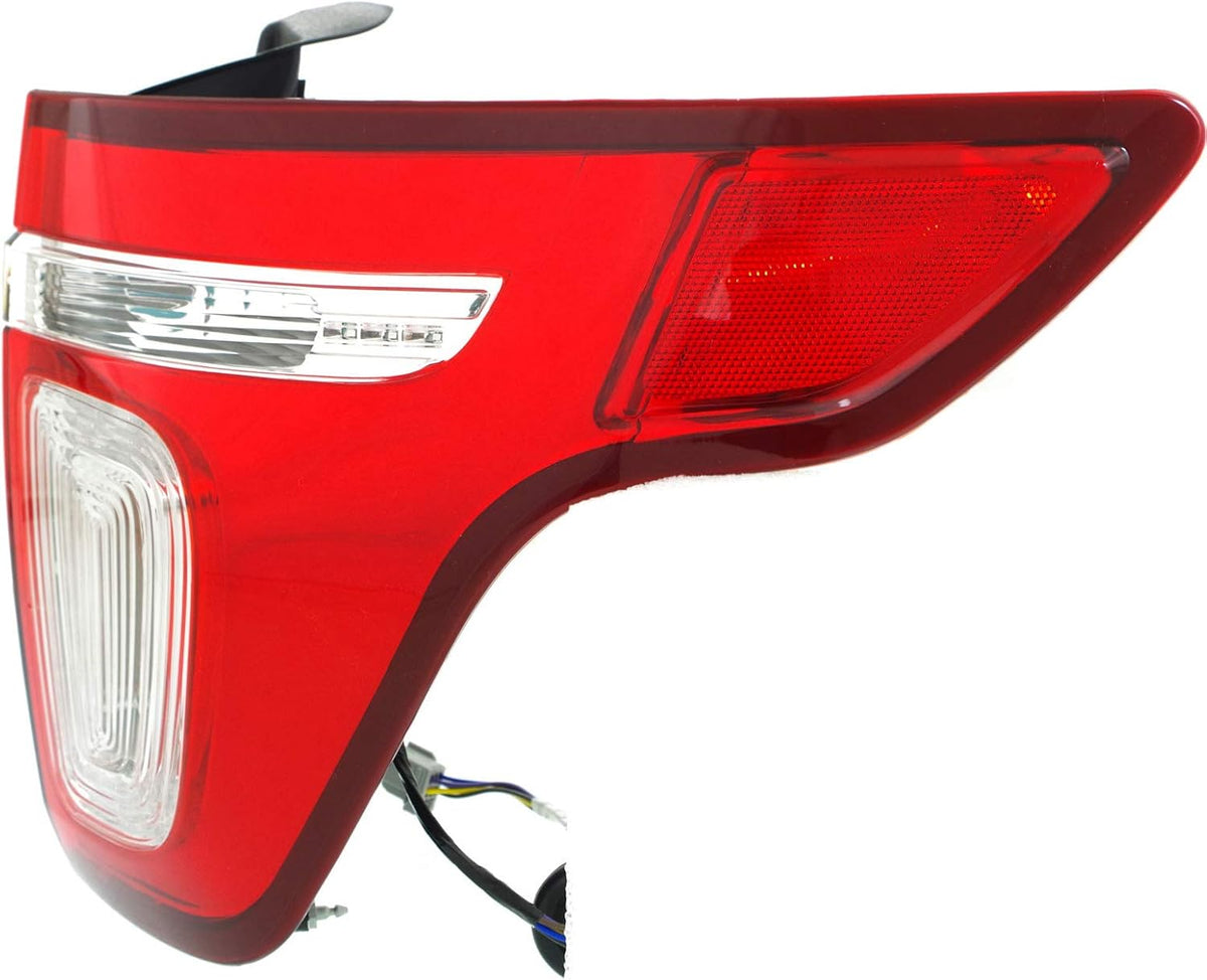 Tail Light Assembly for 2011-2015 Ford Explorer, Clear and Red Lens, Passenger Side O4133