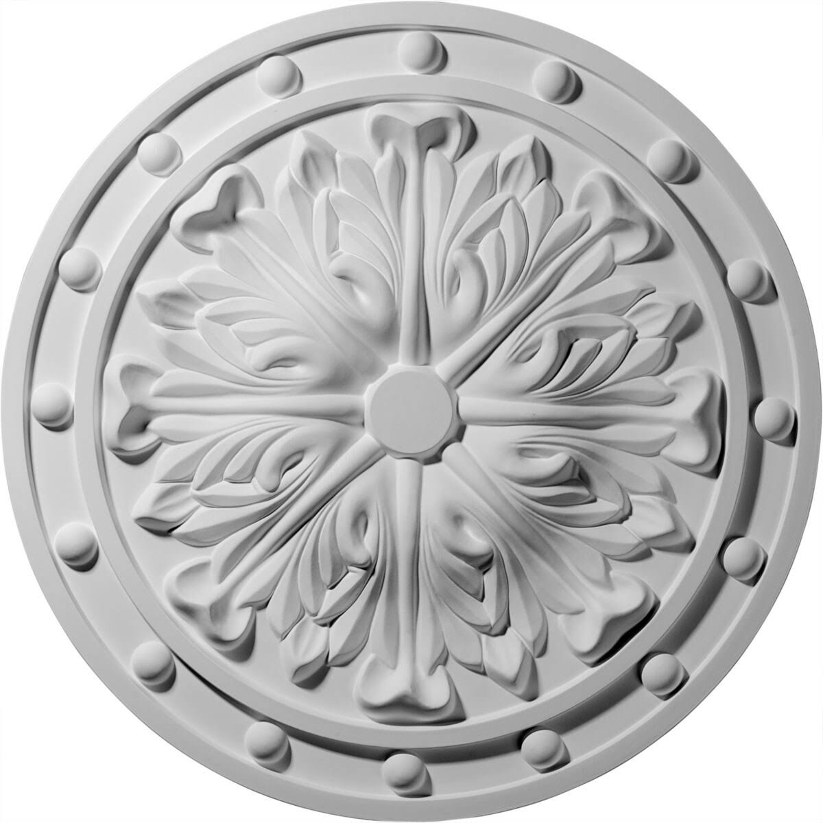20 1/2x22OD x 1 1/2x22P Acanthus Leaf Ceiling Medallion Hand-Painted Clear Yellow F7312