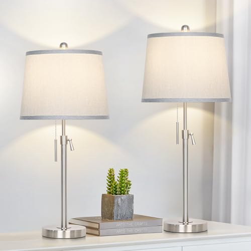 Black Set of 2 Height Adjustable 3-Way Dimmable Table Lamps Q5881