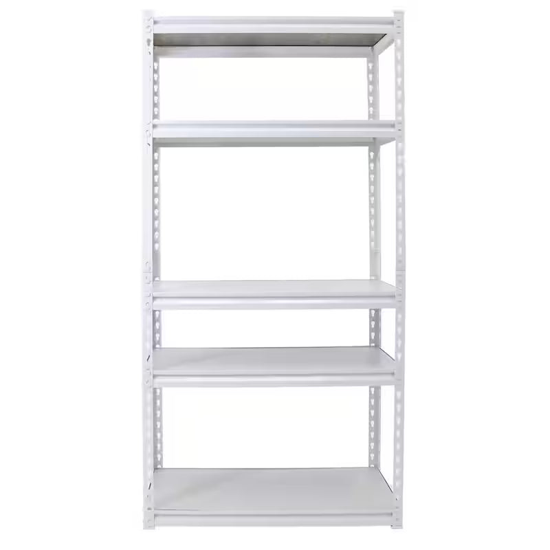 White 5-Tier Adjustable Steel Storage Rack Z66783