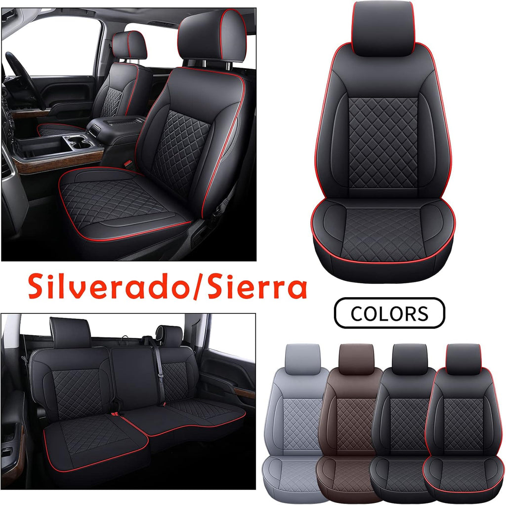 Gray Faux Leather Seat Covers Full Set Y841098