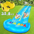 32.8FT Inflatable Water Slide with 2 Racing Lanes T883935