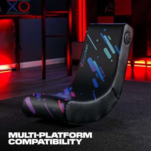 Foldable Video Gaming Floor Rocker Chair with Built-in Audio Speakers A56284