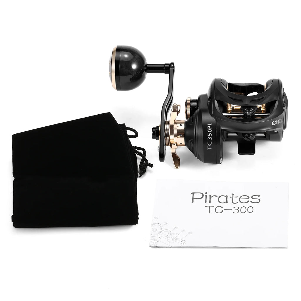 Carbon Fiber Baitcaster Fishing Reel, 9+1BB, 6.3:1 Gear Ratio, Magnetic Brake System U947706