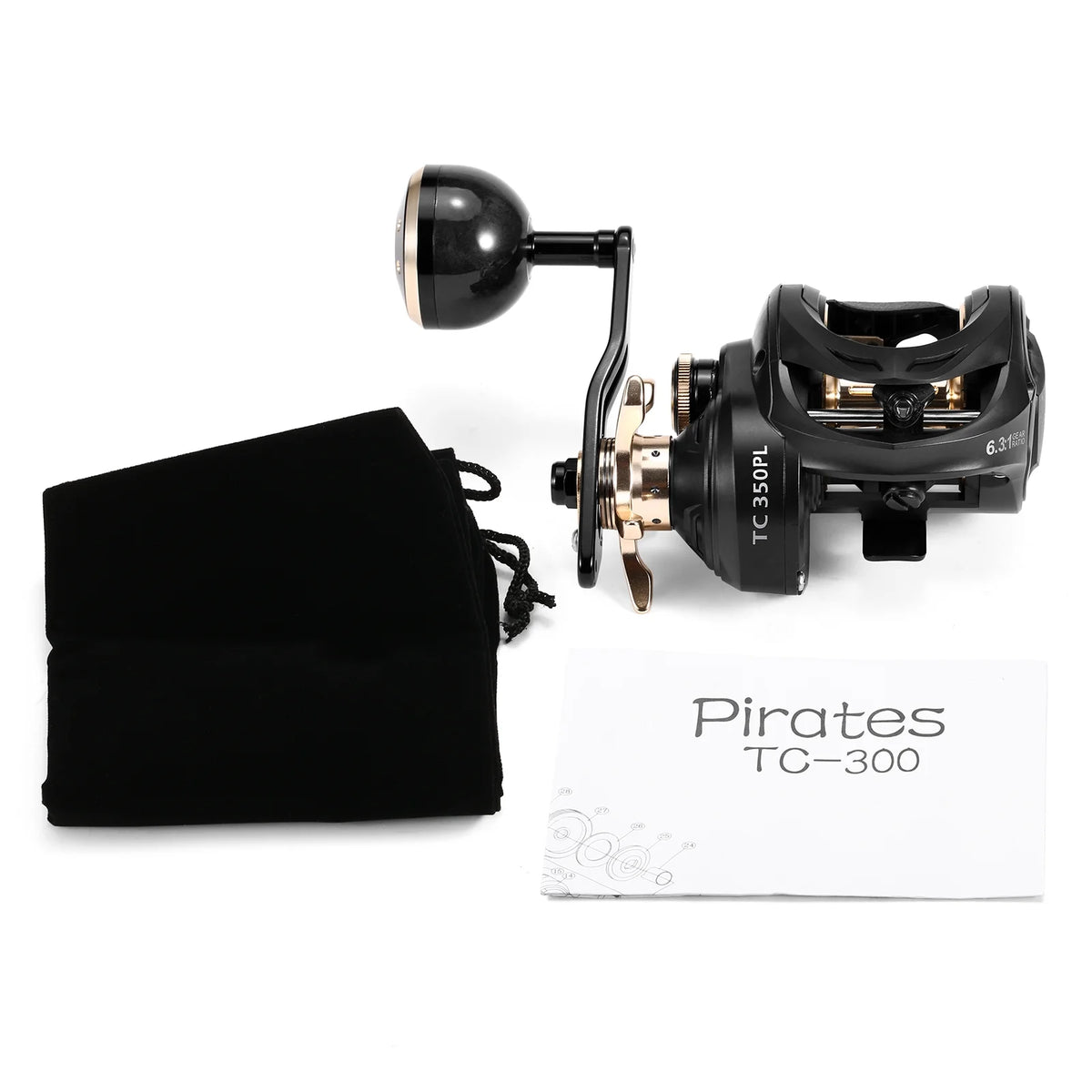 Carbon Fiber Baitcaster Fishing Reel, 9+1BB, 6.3:1 Gear Ratio, Magnetic Brake System U947706
