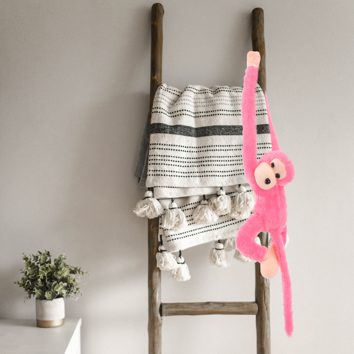 2Pcs Hanging Plush Monkey Doll Stuffed Animal Toy Q754