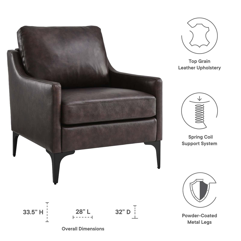 Brown Leather Armchair S9890