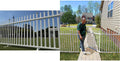 Lightweight Portable Vinyl Picket Fence Kit with Metal Base, White S581