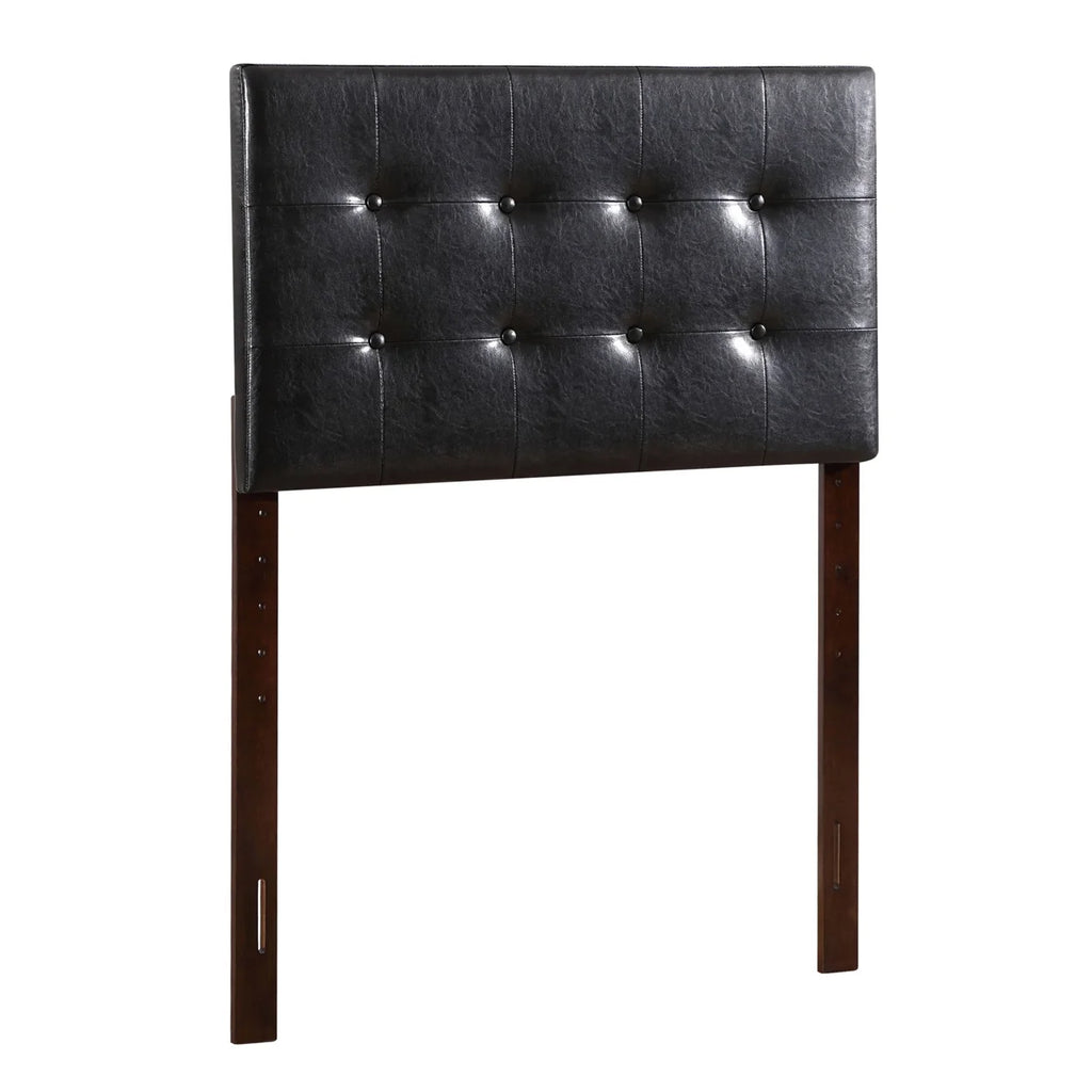 Black Twin Upholstered Tufted Panel Headboard P355361