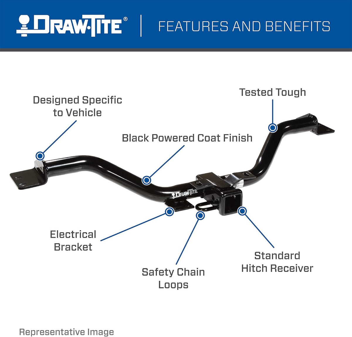 Class III Trailer Hitch, 2 in. Receiver, Black Z8215