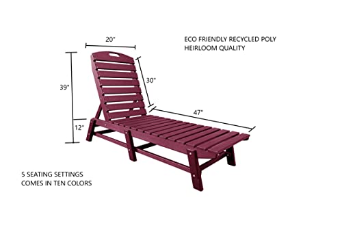 Teal Folding HDPE Recycled Poly Pool Chaise Lounge Q506