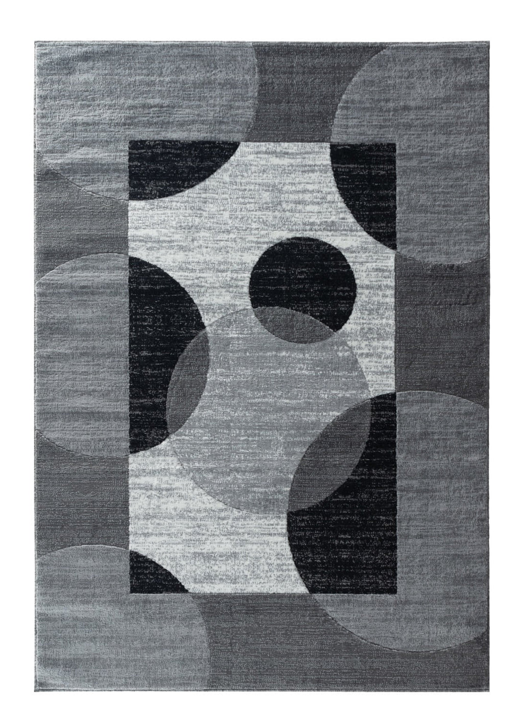 Grey Black White Abstract Area Rug I802539