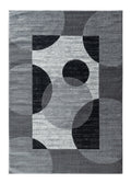 Grey Black White Abstract Area Rug I802539