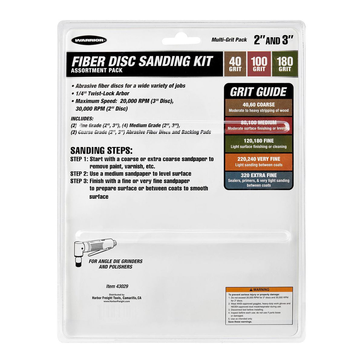 2 in. 3 in. Fiber Disc Sanding Kit H5066