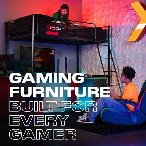 Foldable Video Gaming Floor Rocker Chair with Built-in Audio Speakers A56284