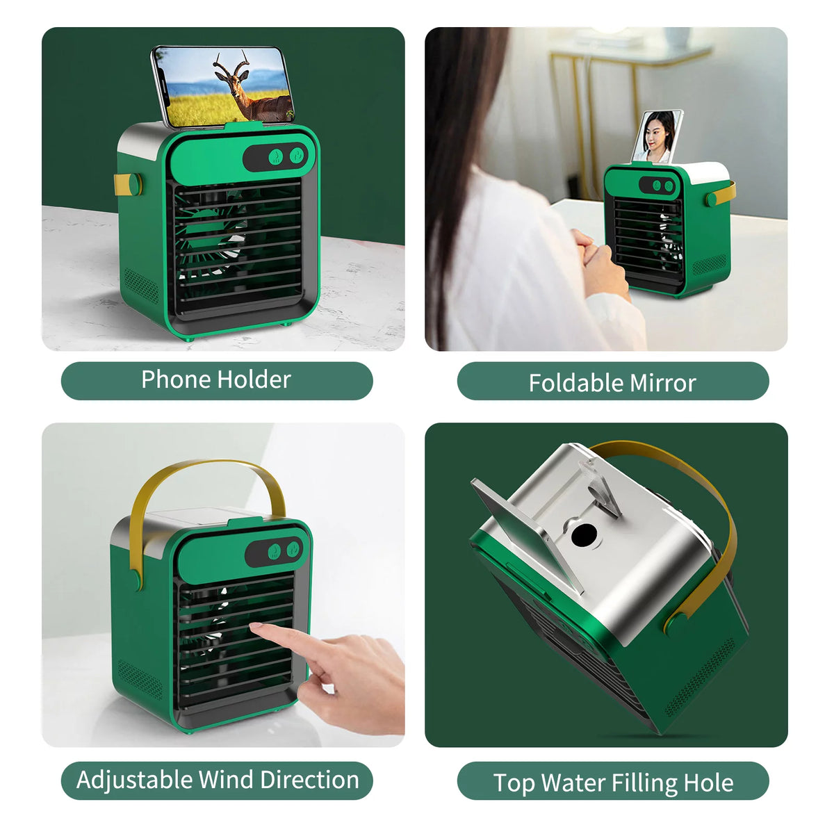 Air Conditioner Fan with Phone Holder 180mL 3 Speeds USB Y336001