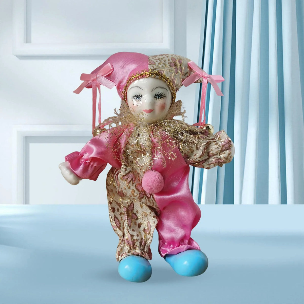 Porcelain Clown Doll with Costume P787