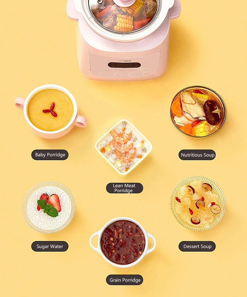 1.3L Pink Ceramic Slow Cooker A50687