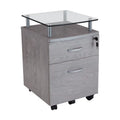 Rolling File Cabinet with Glass Top I847