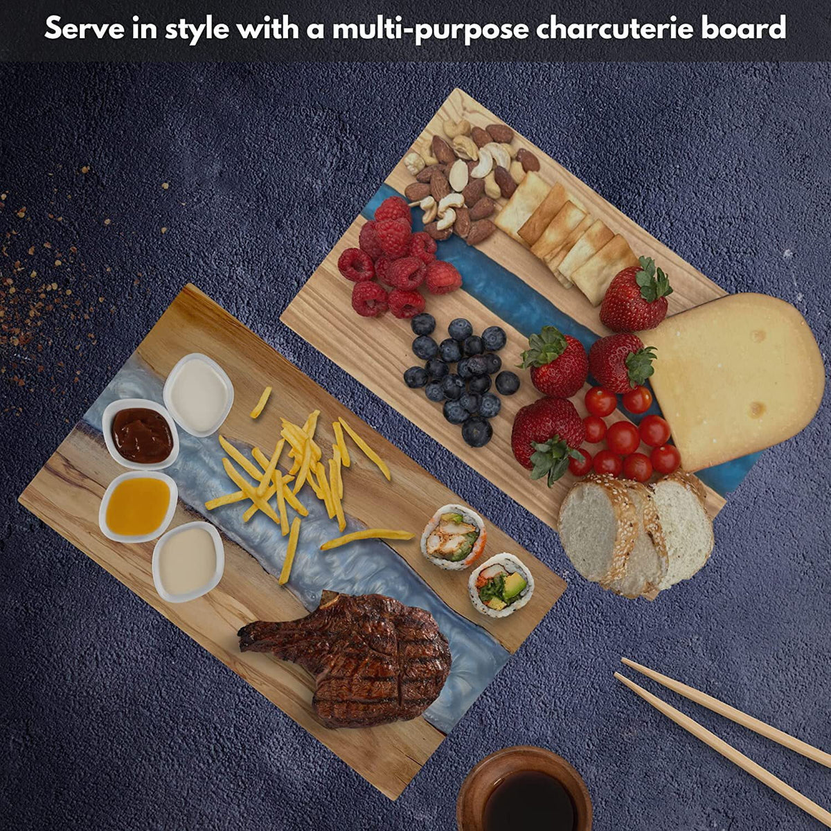Olive Wood Resin Charcuterie Board P541326