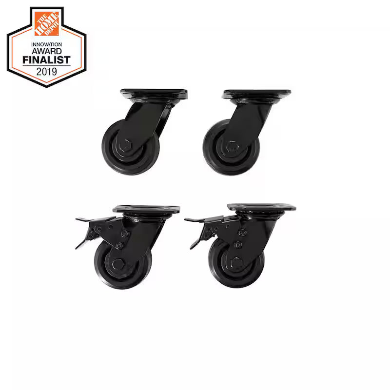 4 in. Caster Kit for Welded Steel Garage Base Cabinets H65980