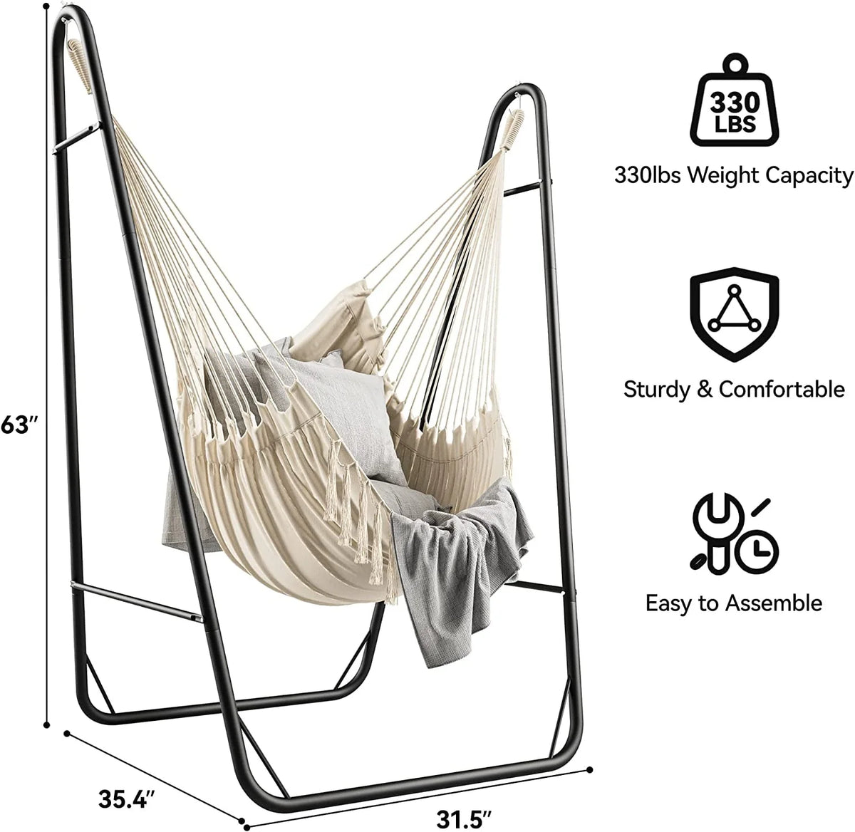 Hammock Chair with Stand Heavy Duty 330Lbs S665