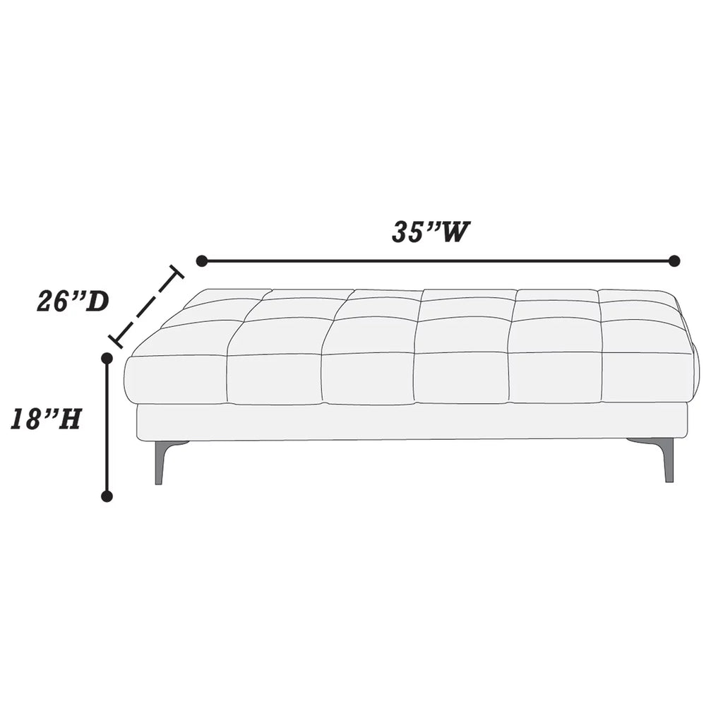 White Bonded Leather Cocktail Ottoman G887834