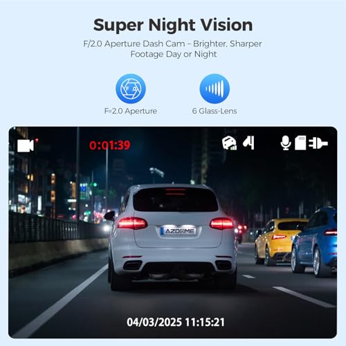 Dual Dash Cam Front and Rear with 64GB Card P868