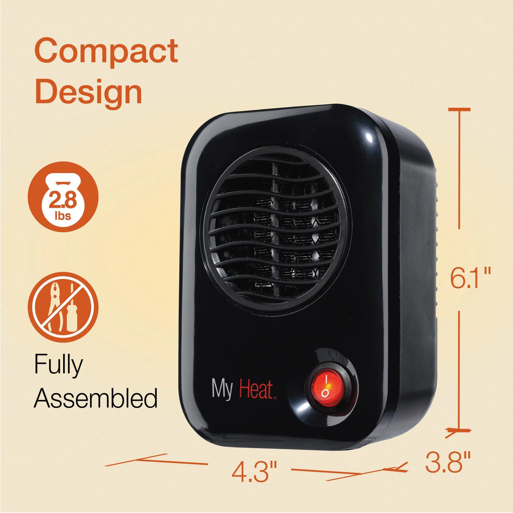 Black 6" Personal Tabletop Space Heater V991