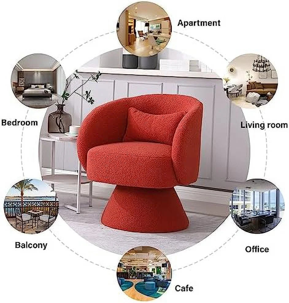 Beige Linen Swivel Barrel Chair Set of 2 T455