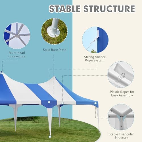 White 26x19ft Heavy Duty Canopy Tent with 8 Removable Sidewalls L712