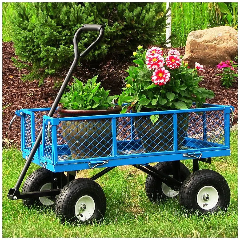 Yellow Utility Cart with Removable Folding Sides V624539