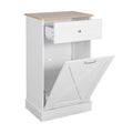 White Tilt Out Trash Can Cabinet T206613